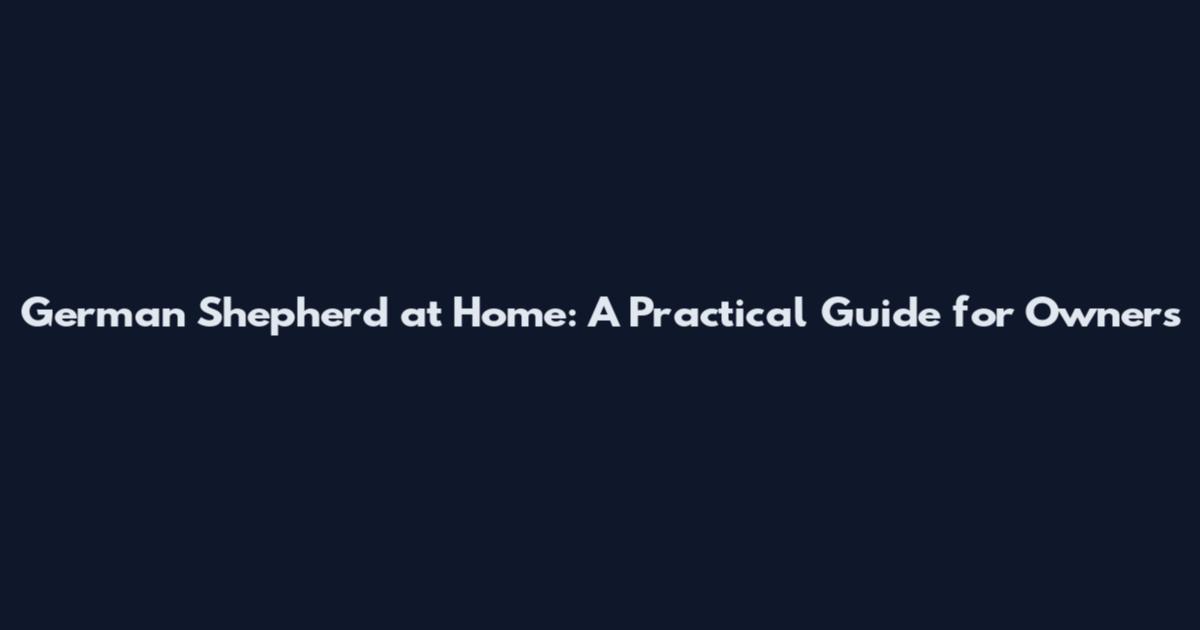 German Shepherd at Home: A Practical Guide for Owners