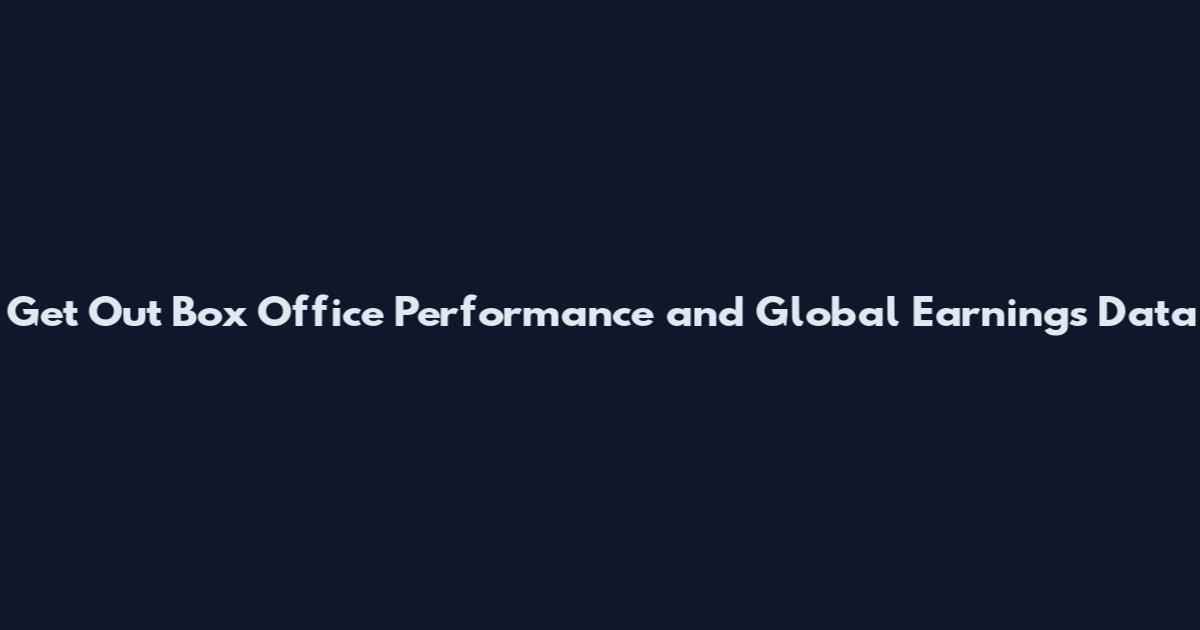 Get Out Box Office Performance and Global Earnings Data