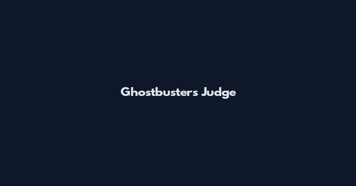 Ghostbusters Judge