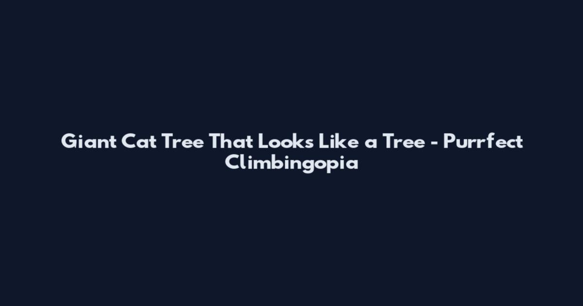 Giant Cat Tree That Looks Like a Tree - Purrfect Climbingopia