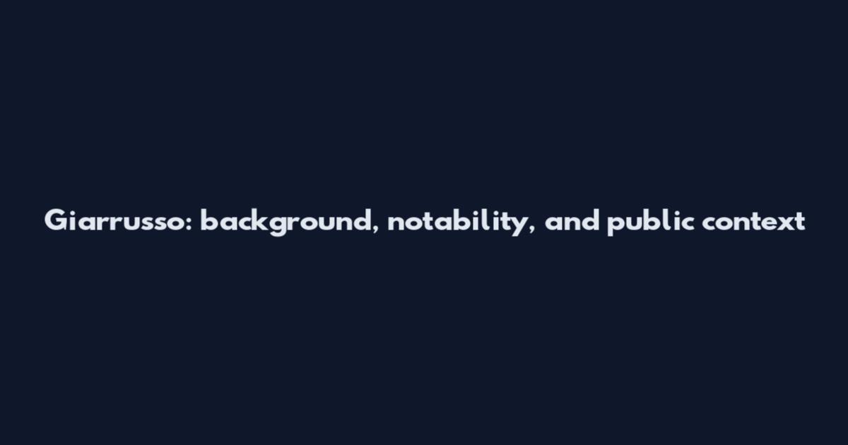Giarrusso: background, notability, and public context