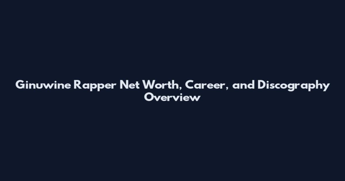 Ginuwine Rapper Net Worth, Career, and Discography Overview