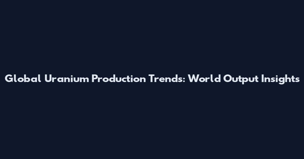 Global Uranium Production Trends: World Output Insights
