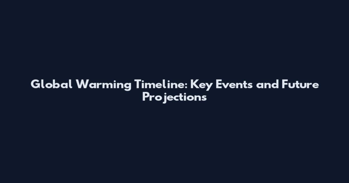 Global Warming Timeline: Key Events and Future Projections