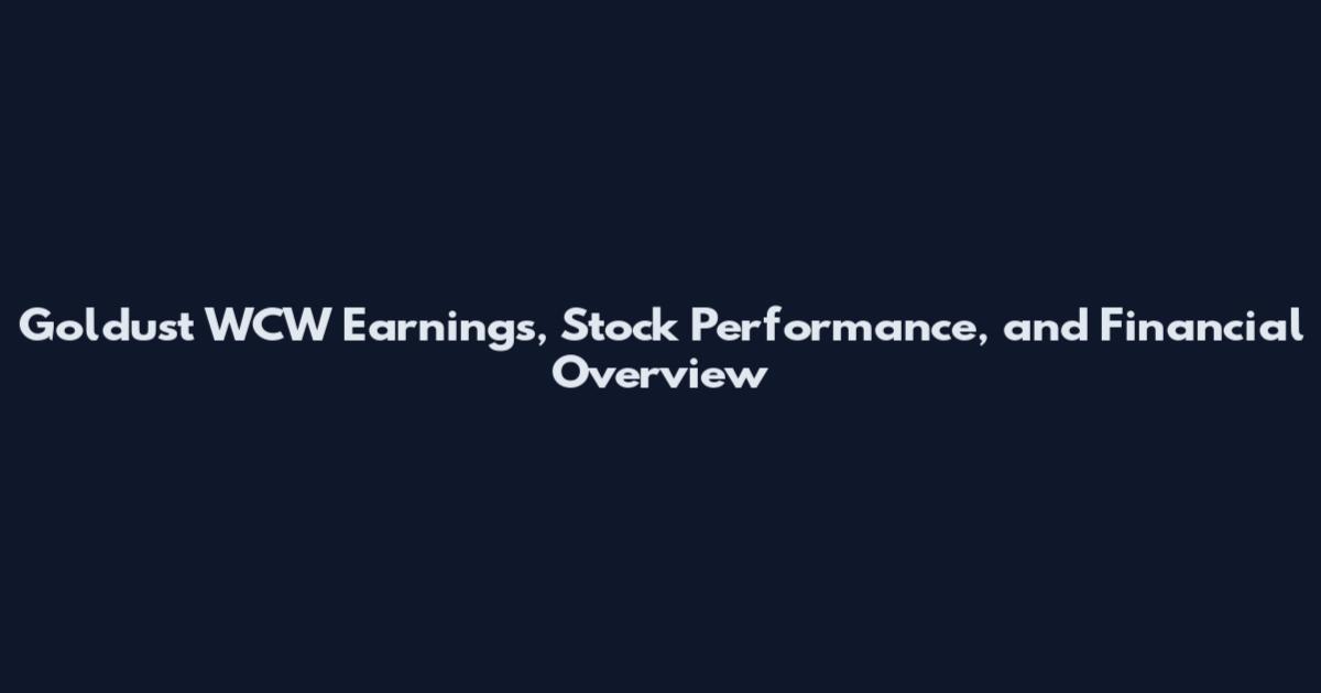 Goldust WCW Earnings, Stock Performance, and Financial Overview