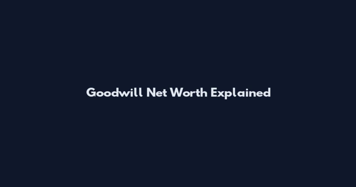 Goodwill Net Worth Explained