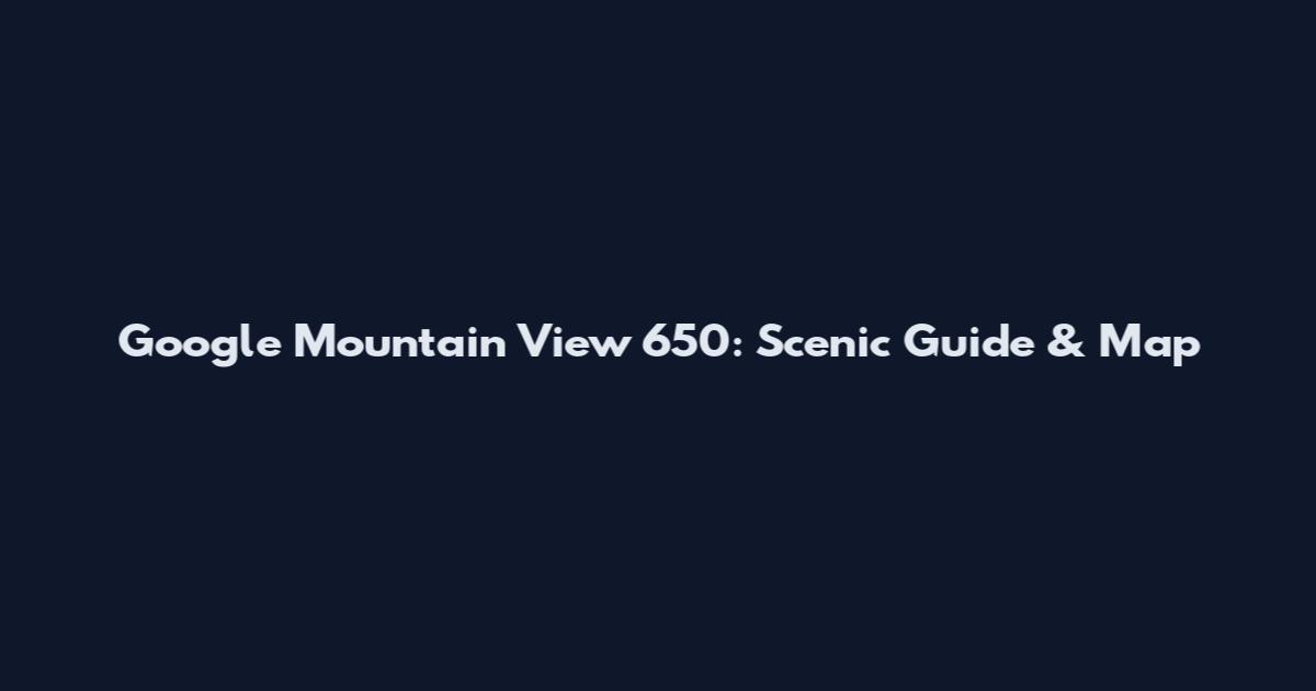 Google Mountain View 650: Scenic Guide & Map