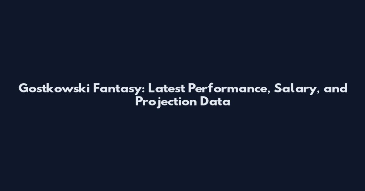 Gostkowski Fantasy: Latest Performance, Salary, and Projection Data