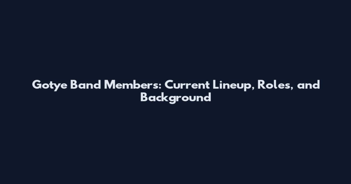 Gotye Band Members: Current Lineup, Roles, and Background