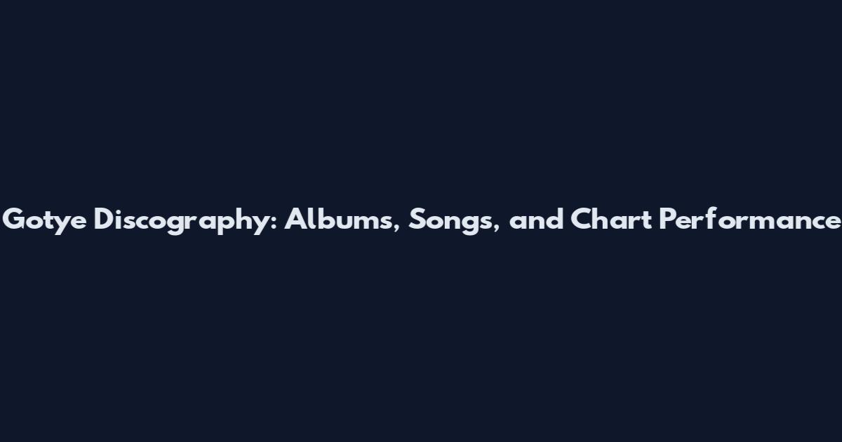 Gotye Discography: Albums, Songs, and Chart Performance