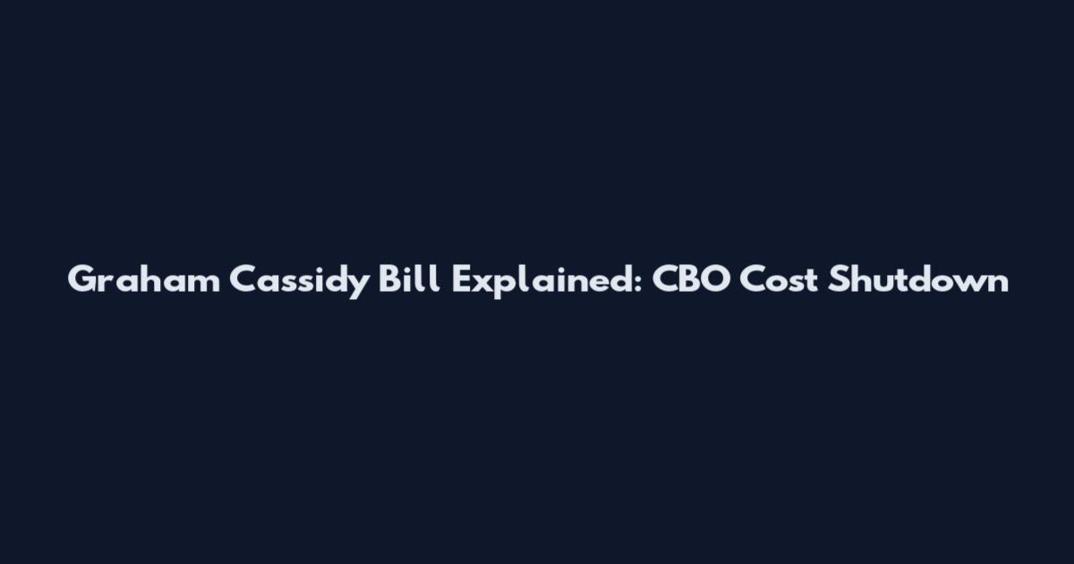 Graham Cassidy Bill Explained: CBO Cost Shutdown