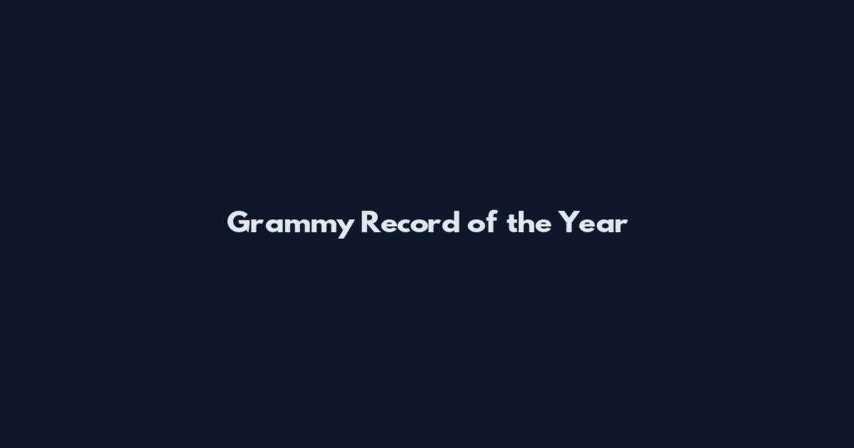 Grammy Record of the Year
