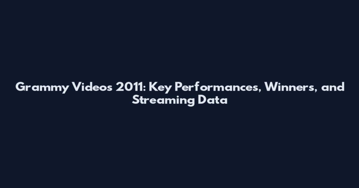 Grammy Videos 2011: Key Performances, Winners, and Streaming Data