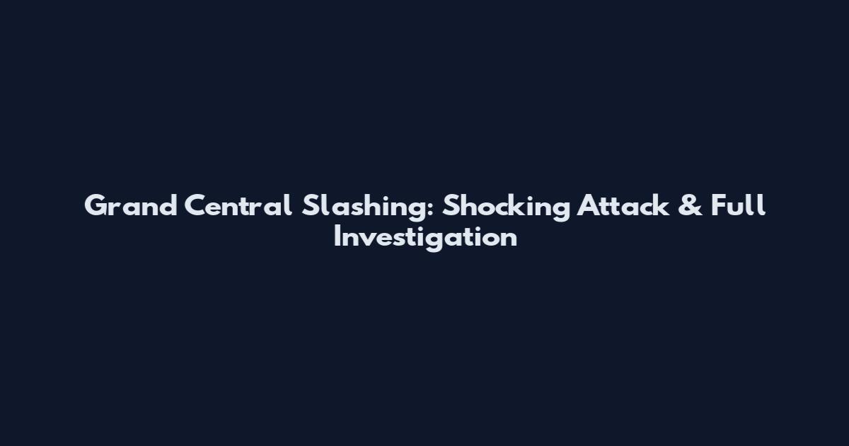 Grand Central Slashing: Shocking Attack & Full Investigation