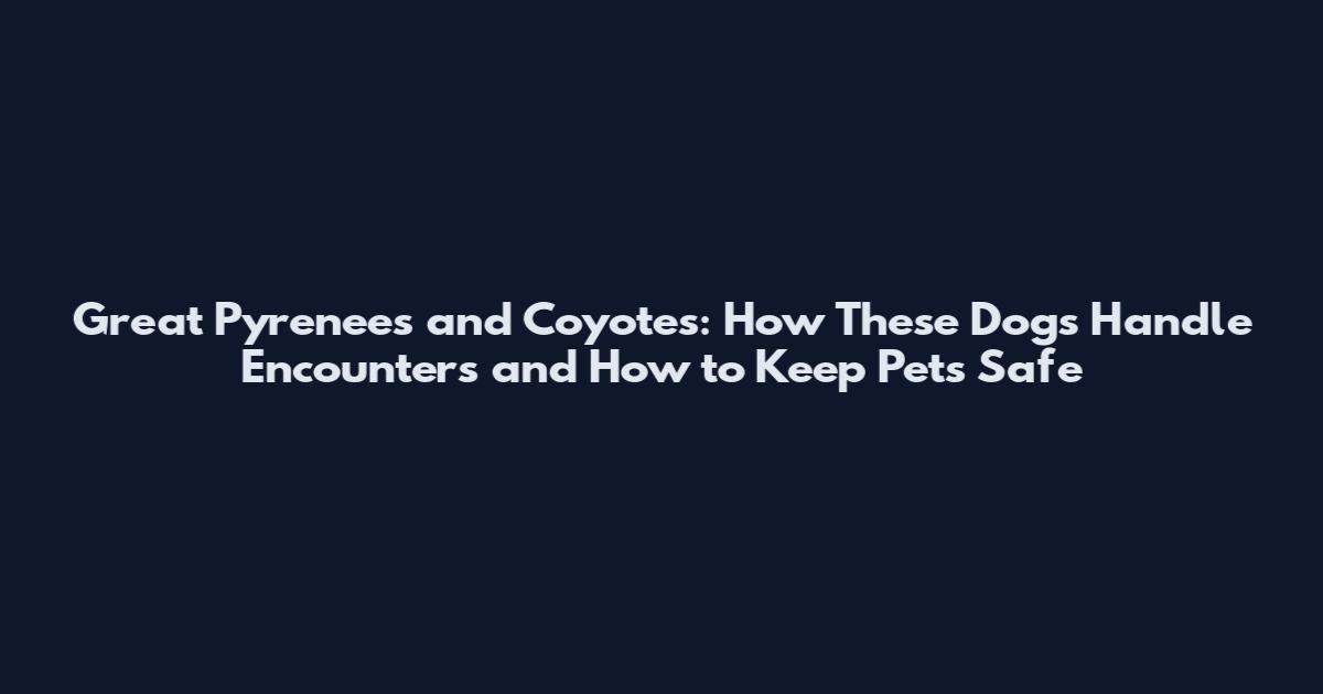 Great Pyrenees and Coyotes: How These Dogs Handle Encounters and How to Keep Pets Safe