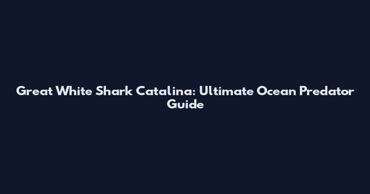 Great White Shark Catalina: Ultimate Ocean Predator Guide