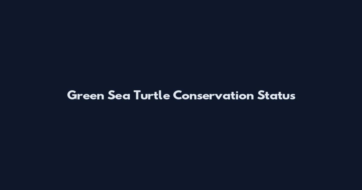 Green Sea Turtle Conservation Status