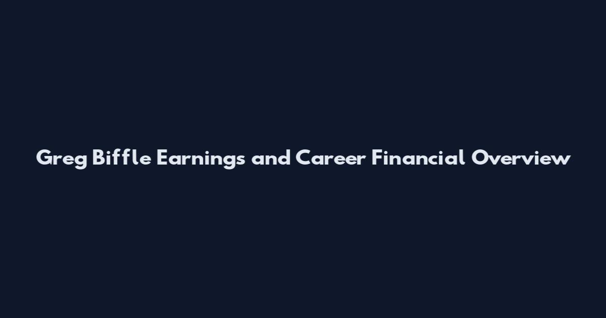 Greg Biffle Earnings and Career Financial Overview