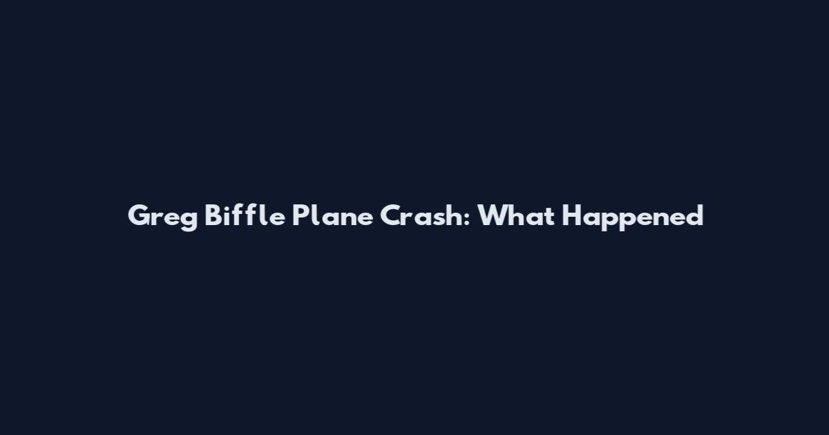 Greg Biffle Plane Crash: What Happened