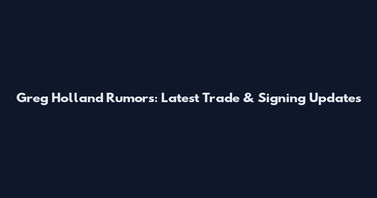 Greg Holland Rumors: Latest Trade & Signing Updates