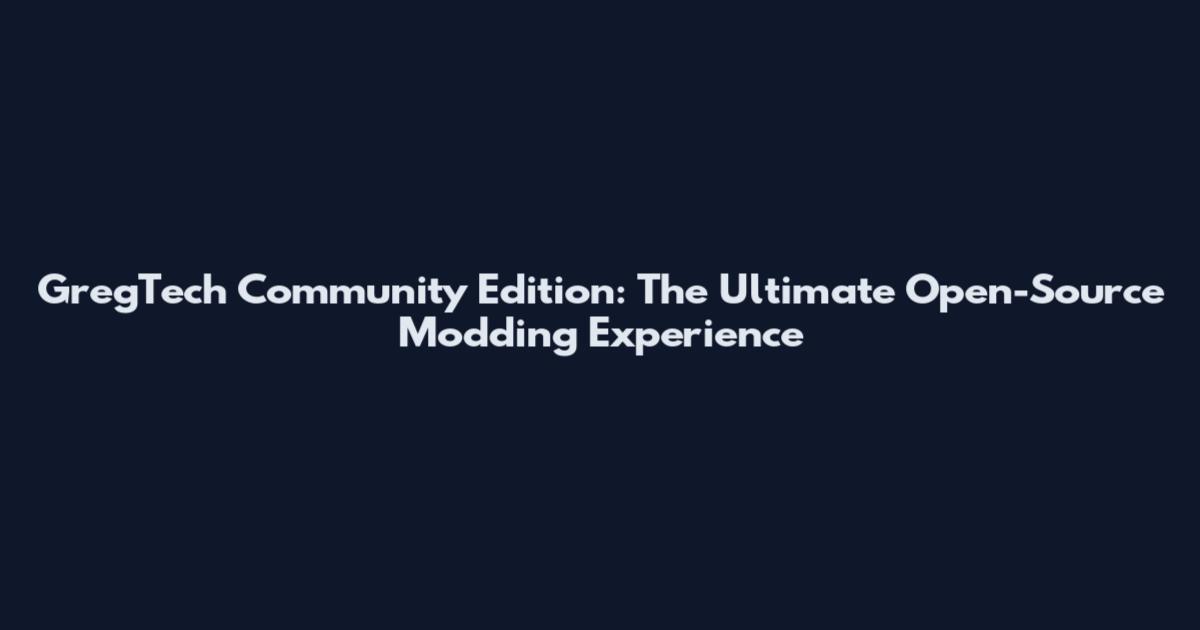 GregTech Community Edition: The Ultimate Open-Source Modding Experience