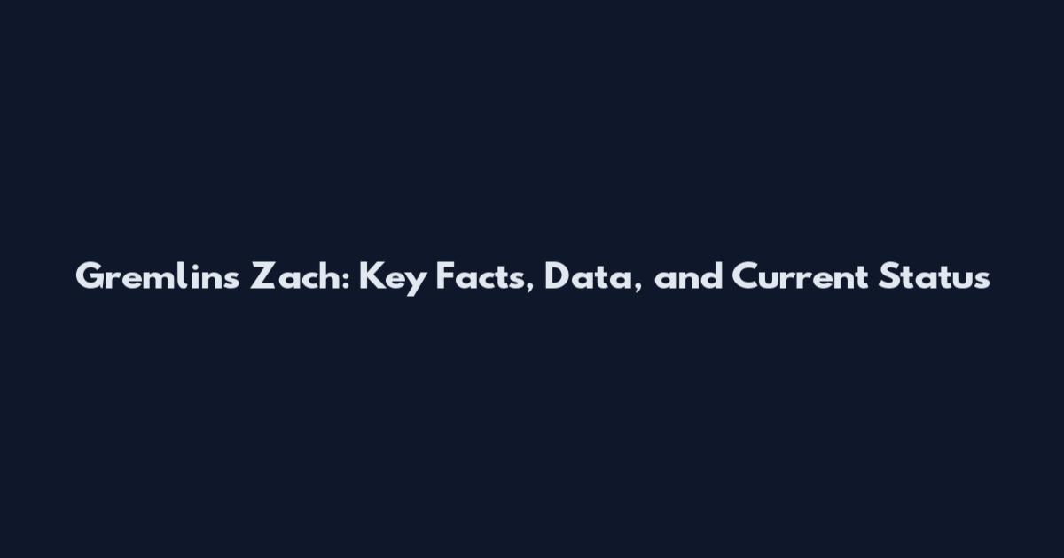 Gremlins Zach: Key Facts, Data, and Current Status