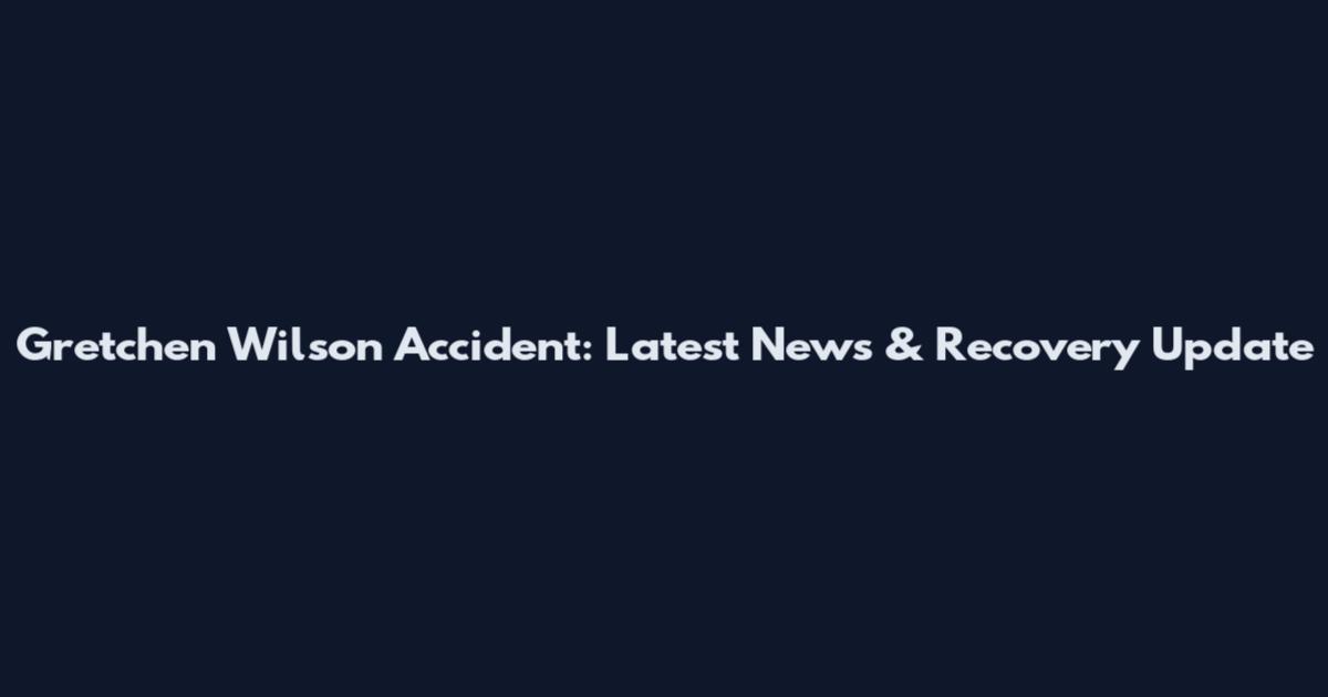 Gretchen Wilson Accident: Latest News & Recovery Update
