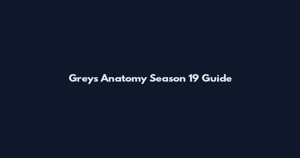 Grey's Anatomy Season 19 Guide