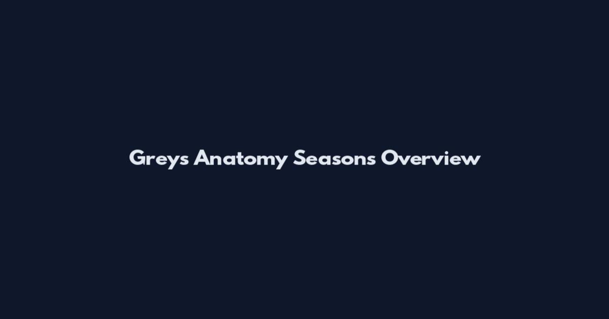 Grey's Anatomy Seasons Overview