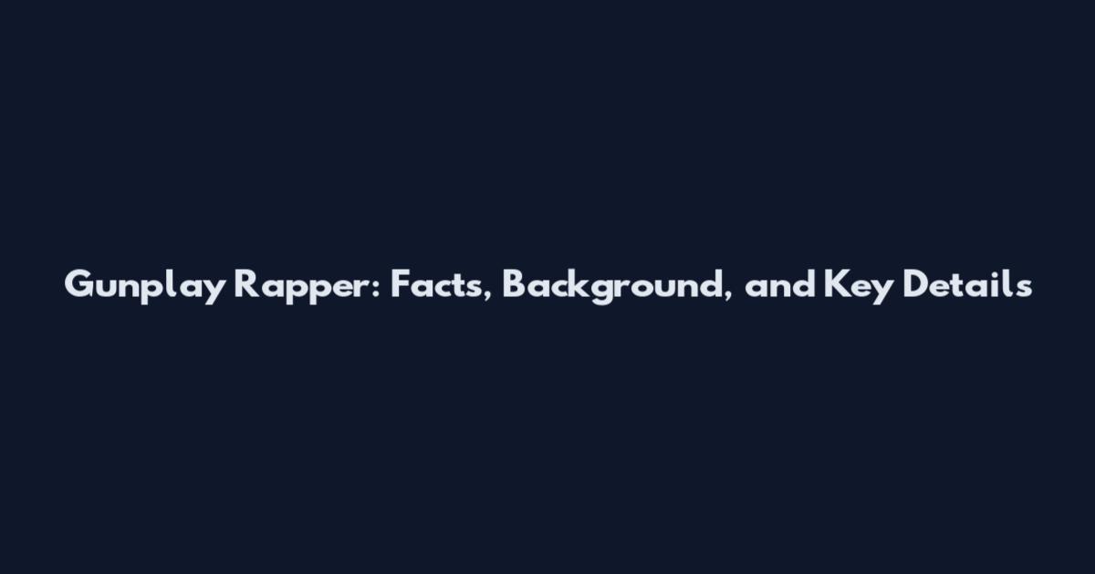 Gunplay Rapper: Facts, Background, and Key Details