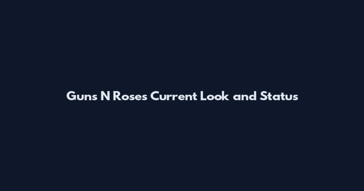 Guns N Roses Current Look and Status