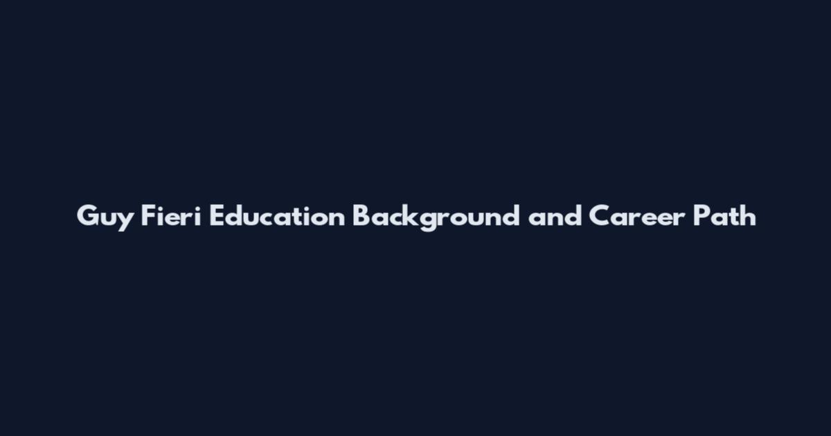 Guy Fieri Education Background and Career Path