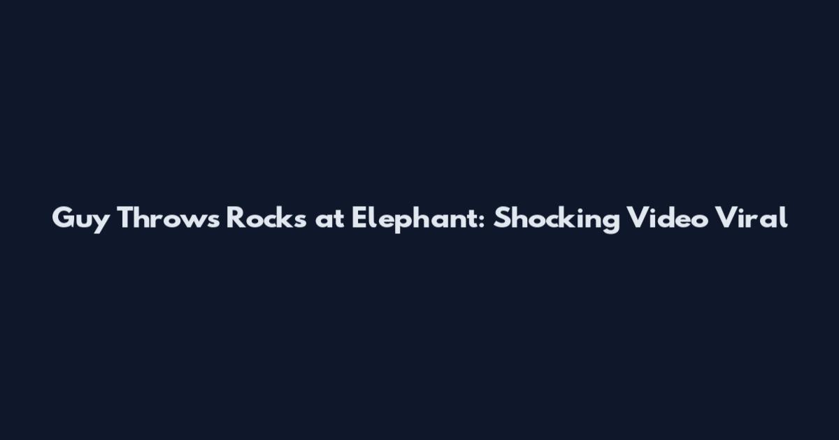 Guy Throws Rocks at Elephant: Shocking Video Viral