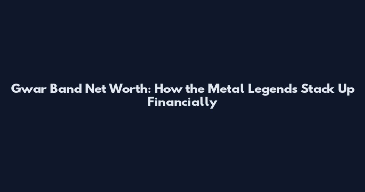 Gwar Band Net Worth: How the Metal Legends Stack Up Financially