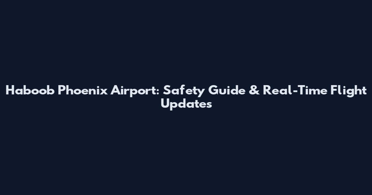 Haboob Phoenix Airport: Safety Guide & Real-Time Flight Updates
