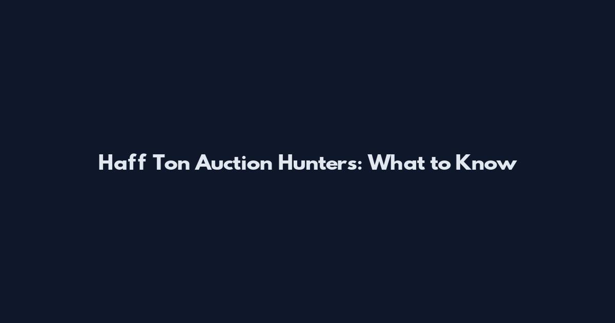 Haff Ton Auction Hunters: What to Know