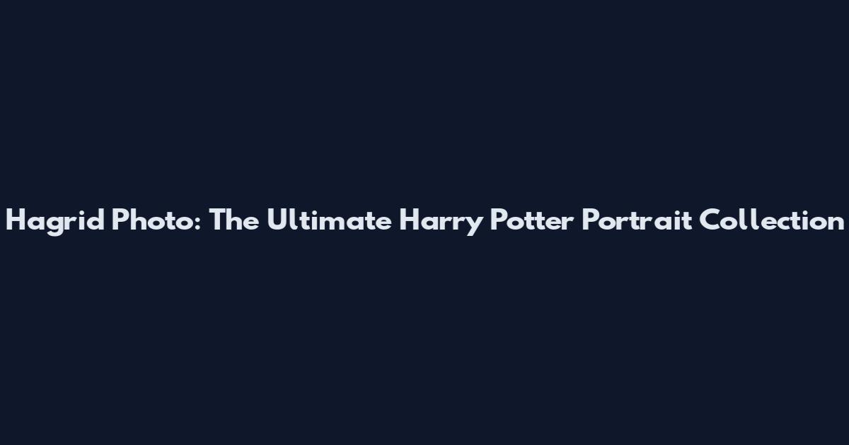 Hagrid Photo: The Ultimate Harry Potter Portrait Collection