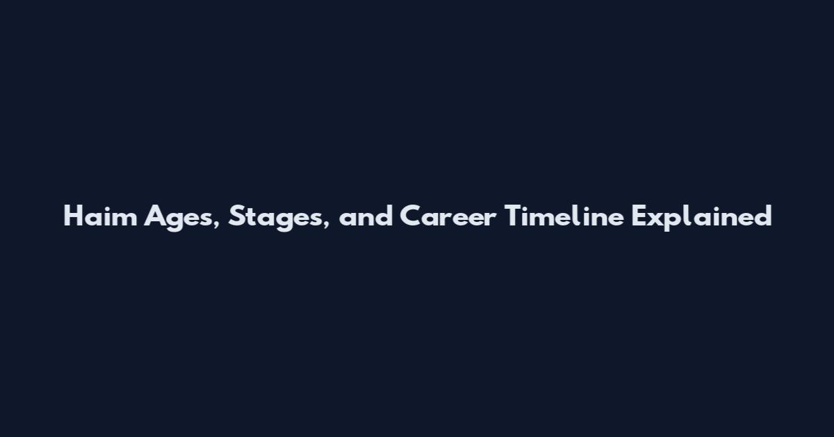Haim Ages, Stages, and Career Timeline Explained