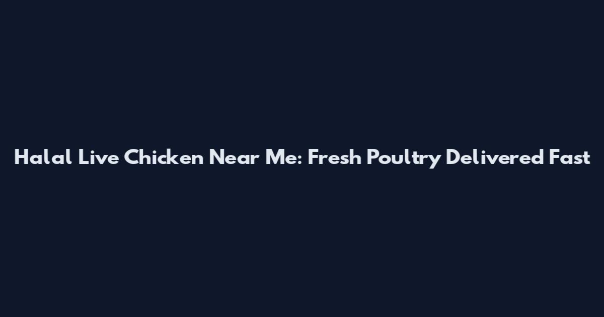 Halal Live Chicken Near Me: Fresh Poultry Delivered Fast