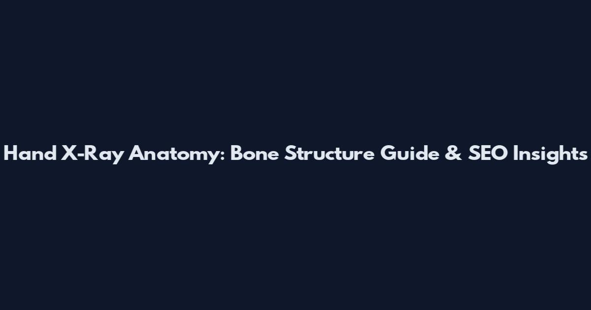 Hand X-Ray Anatomy: Bone Structure Guide & SEO Insights