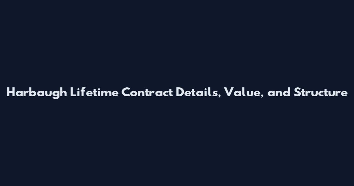 Harbaugh Lifetime Contract Details, Value, and Structure