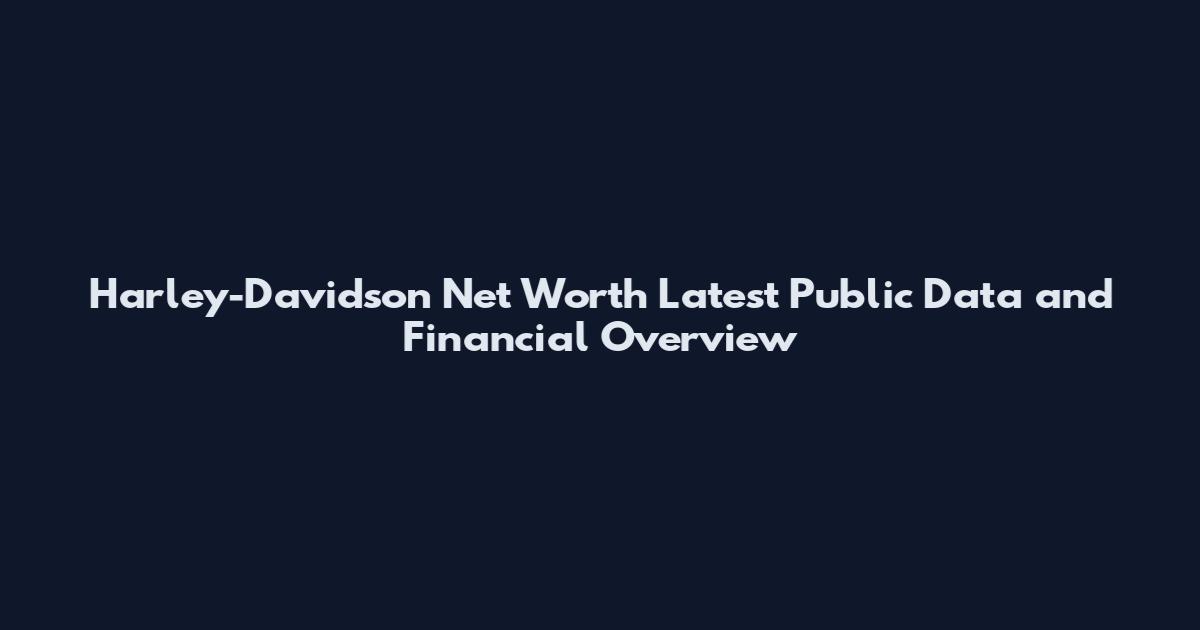 Harley-Davidson Net Worth Latest Public Data and Financial Overview