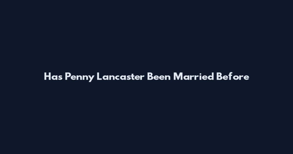 Has Penny Lancaster Been Married Before