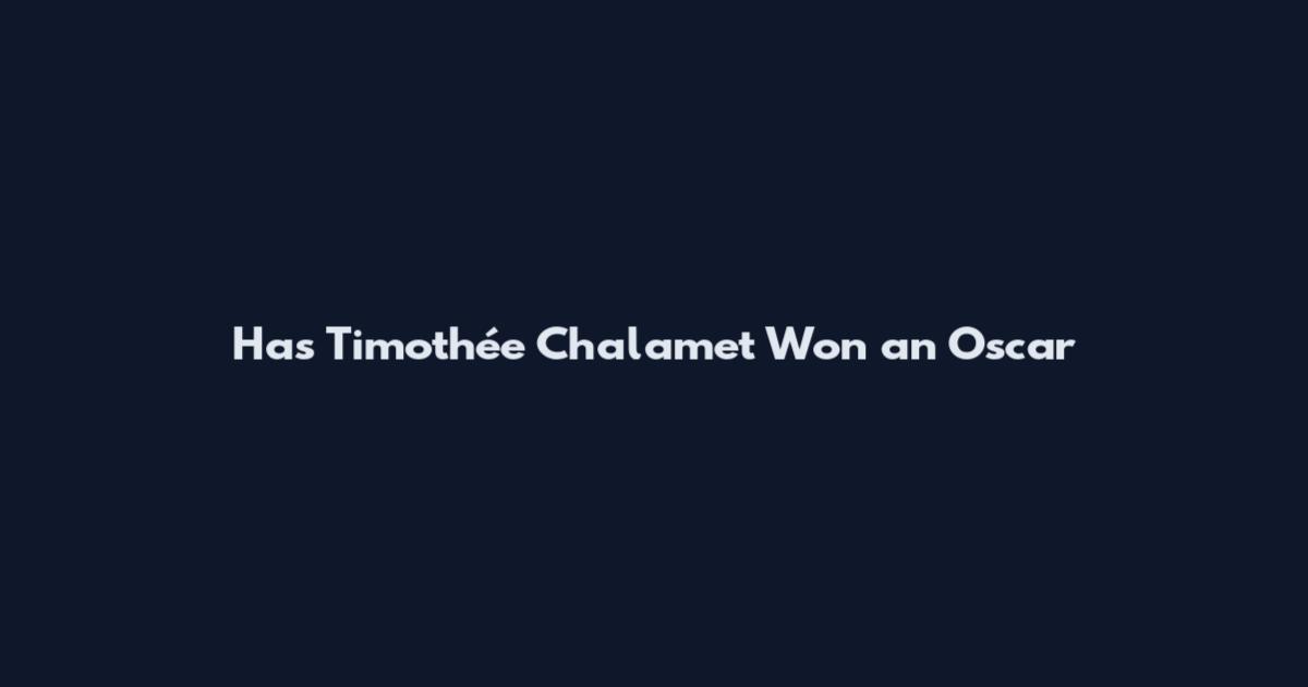 Has Timothée Chalamet Won an Oscar