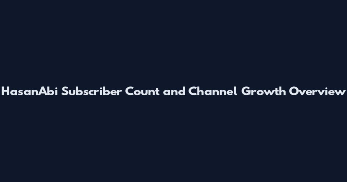 HasanAbi Subscriber Count and Channel Growth Overview