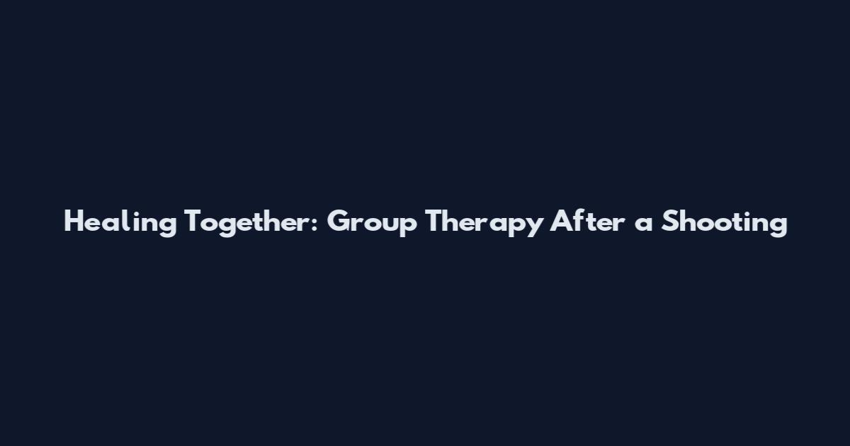 Healing Together: Group Therapy After a Shooting