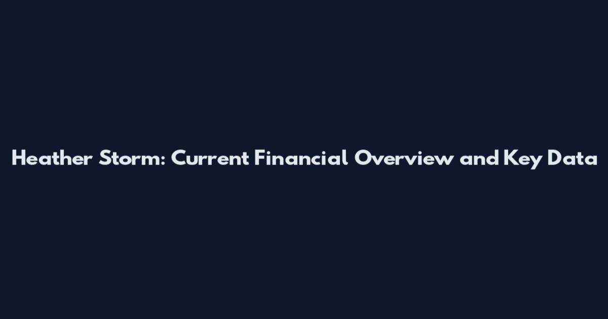Heather Storm: Current Financial Overview and Key Data