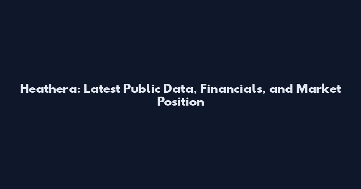 Heathera: Latest Public Data, Financials, and Market Position