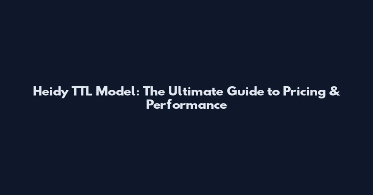 Heidy TTL Model: The Ultimate Guide to Pricing & Performance