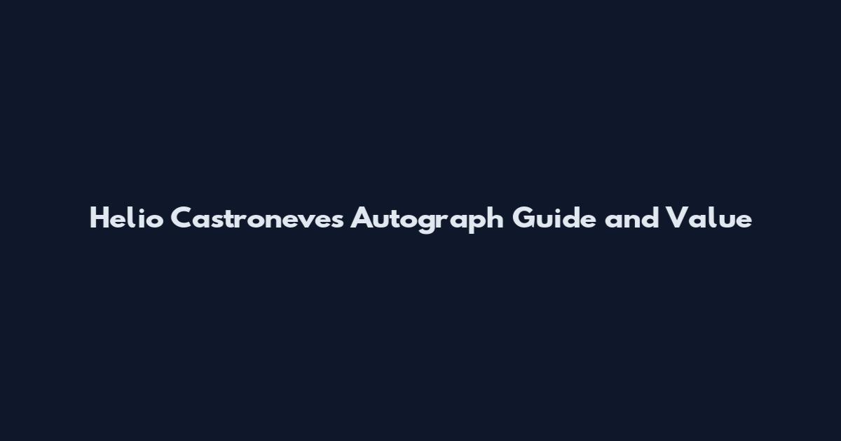 Helio Castroneves Autograph Guide and Value
